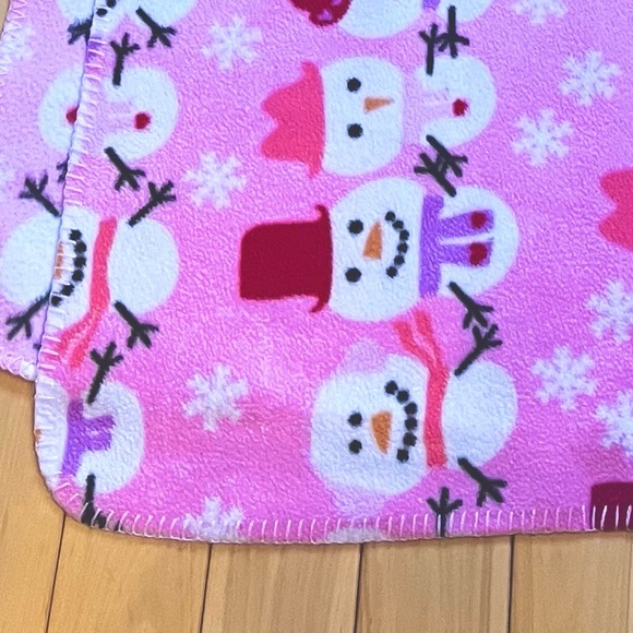 Soft Snowman Throw Blanket-50x60-Pink - Picture 7 of 7